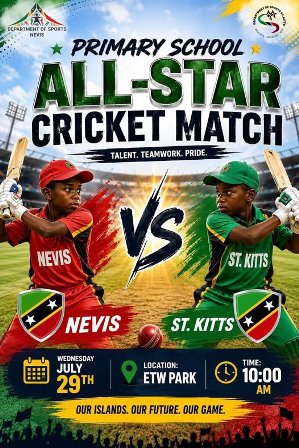 Primary School All-Star Cricket Match Set for July 29 at ET Willet Park