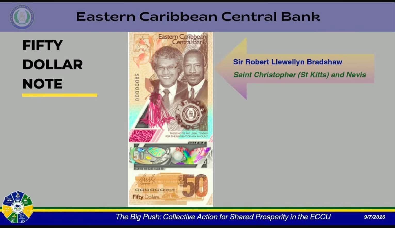 Sir Robert Llewellyn Bradshaw to Be Featured on New EC $50 Banknote, Honouring A Caribbean Nation Builder