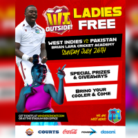 Ladies Free for Sunday Test Cricket as West Indies Take On Pakistan