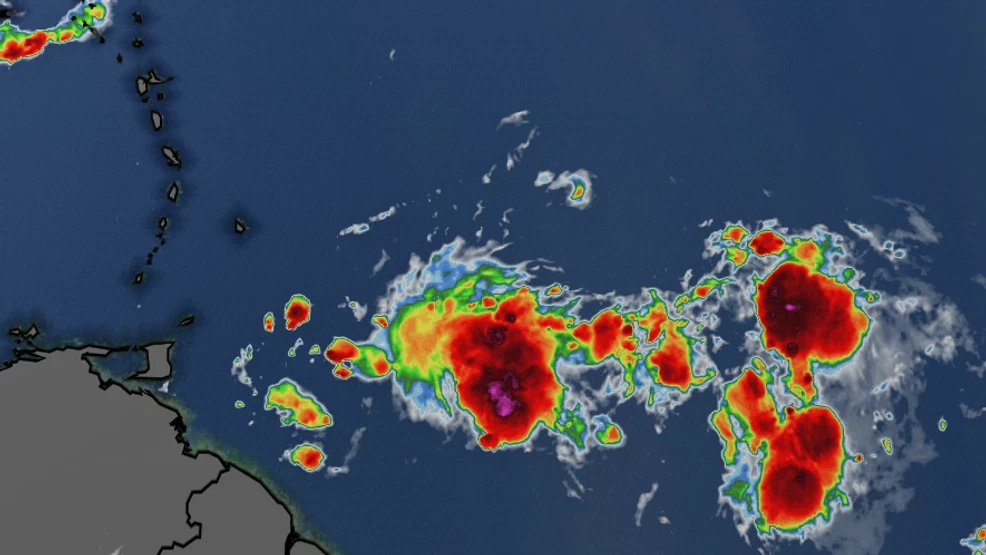Tropical Wave Moving into the Caribbean Brings Increased Rainfall, Followed by Saharan Dust