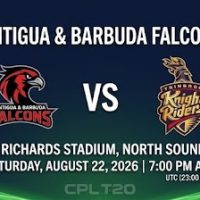 Antigua & Barbuda Falcons Host Trinbago Knight Riders in Match 14 CPL Clash