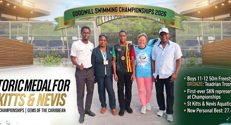 Historic Medal for St. Kitts & Nevis at Goodwill Swimming Championships