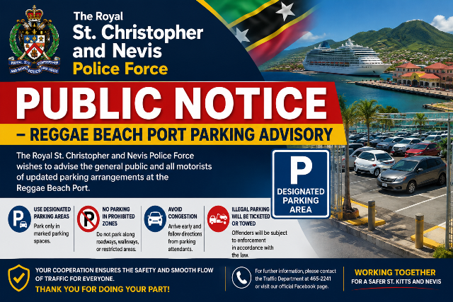 Public Notice – Reggae Beach Port Parking Advisory