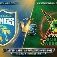 Saint Lucia Kings Host Guyana Amazon Warriors Tonight at Daren Sammy National Cricket Stadium
