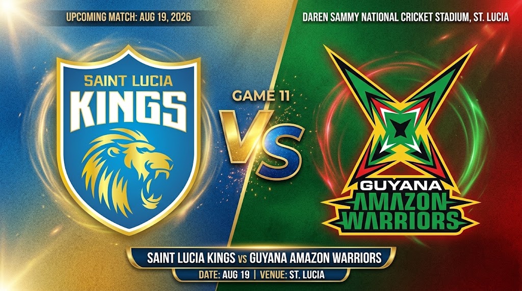 Saint Lucia Kings Host Guyana Amazon Warriors Tonight at Daren Sammy National Cricket Stadium