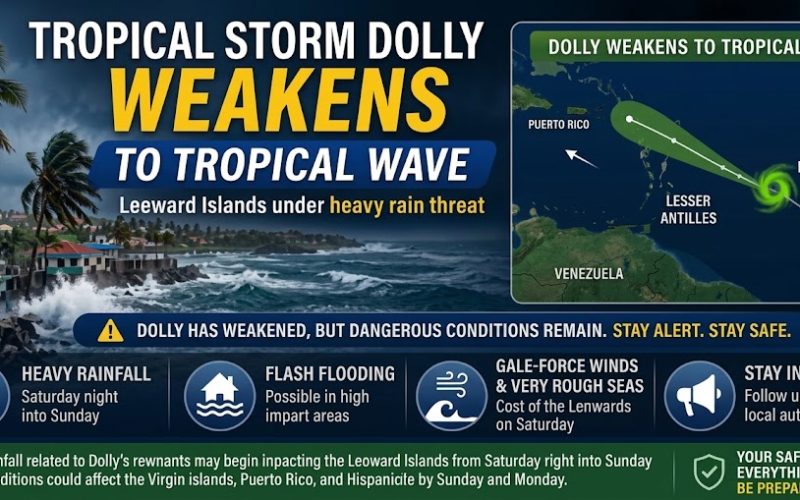 Tropical Storm Dolly Weakens, but Heavy Rain Could Bring Flash Flooding to the Leeward Islands