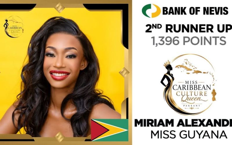 Miriam Alexander of Guyana Named 2nd Runner-Up at the Bank of Nevis Miss Caribbean Culture Queen 2026 Pageant