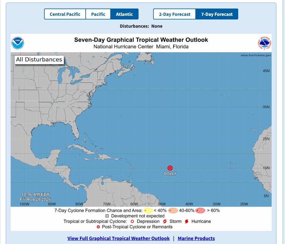 Tropical Weather Outlook / Advisory Summary Issued: Friday, August 28, 2026, at 11:00 a.m. AST