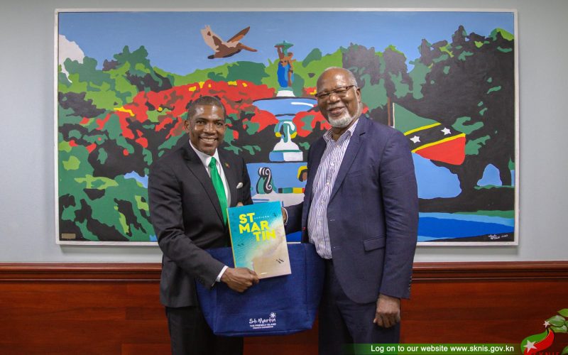 PM Dr Terrance Drew Welcomes St Martin President Louis Mussington to Goverment Headquarters