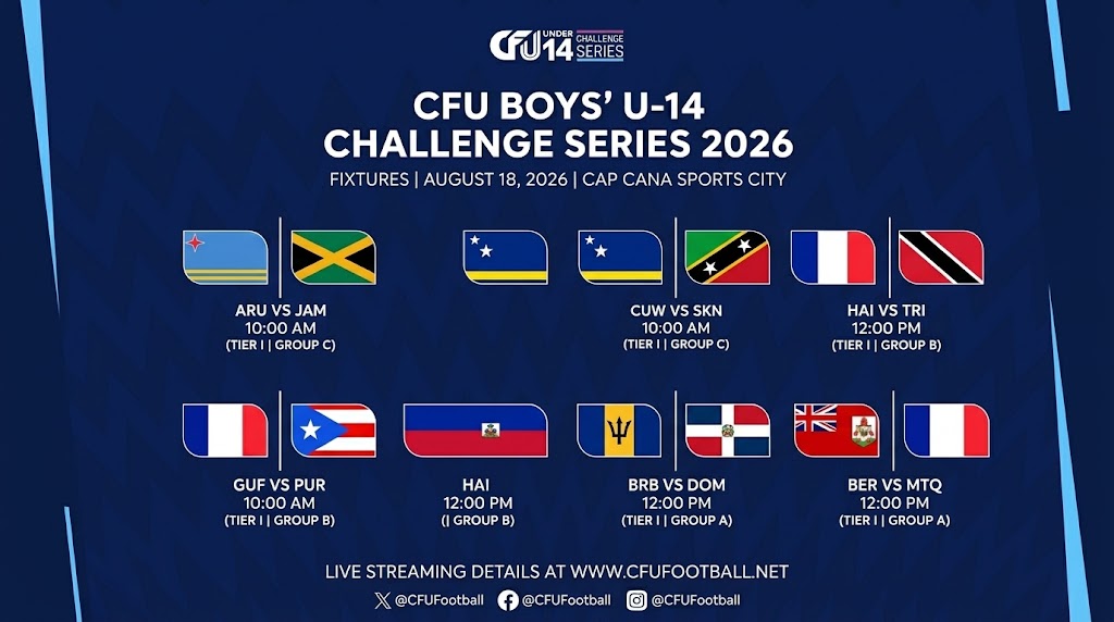 CFU Boys’ U-14 Challenge Series Action Continues Today at Cap Cana Sports City