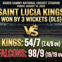 St  Lucia Kings  Edge Falcons in Dramatic DLS Finish  at  Daren Sammy  Stadium