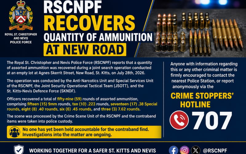RSCNPF Recovers Quantity of Ammunition at New Road