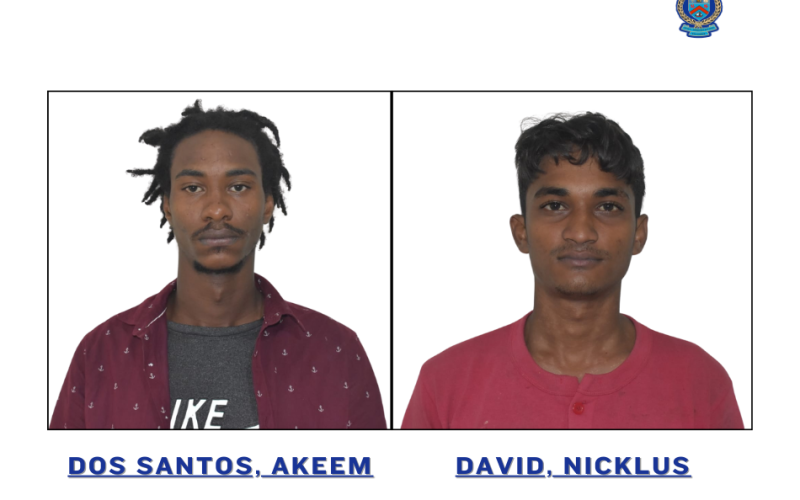 Nicklus David & Akeem Dos Santos  Sentenced for Robbery