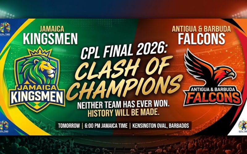 New Champion  Guaranteed as Jamaica Kingsmen and  Antigua & Barbuda  Falcons Clash  in CPL Final