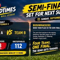 Cricket : Hardtimes League Semi-Finals Set for Next Sunday