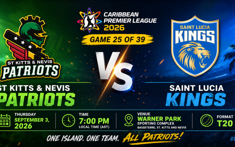 St Kitts & Nevis Patriots Host Saint Lucia Kings in Game 25 at Warner Park