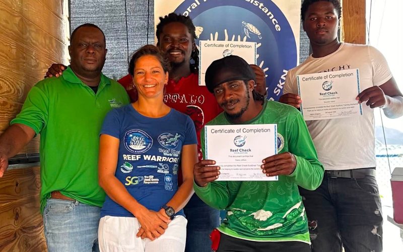 CARE SKN Partners  with Department  of  Marine  Resource  and  Blue Marine Foundation  to Train Local Reef Check ECODivers