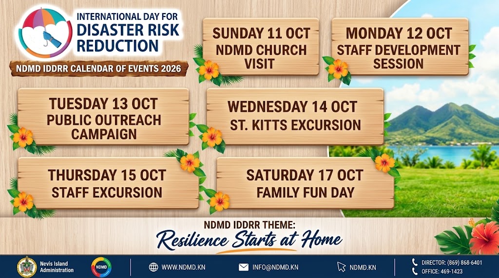 Nevis Disaster Management Department to Commemorate International Day for Disaster Risk Reduction