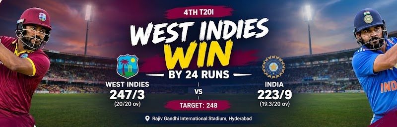 Cricket :West Indies Beat India by 24 Runs in Fourth T20I