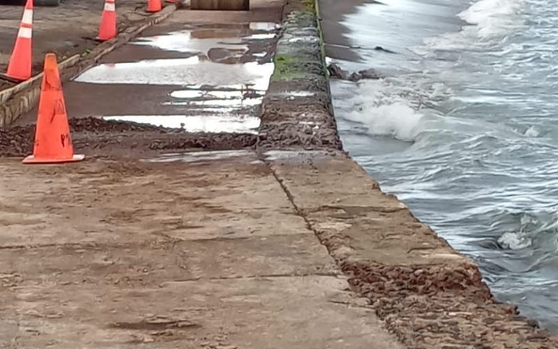 Road Closure Following  Aasphalt  Collapse  Along  Bay Road in Irish Town
