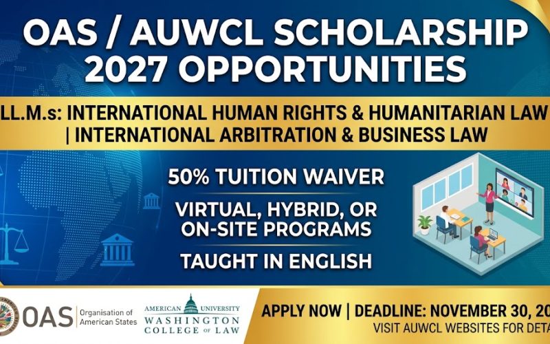 OAS/AUWCL Announce Scholarship 2027 Opportunities