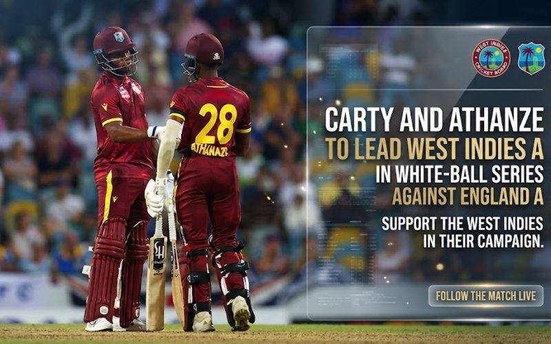 Carty and Athanaze to Lead West Indies A in White-Ball Series Against England A