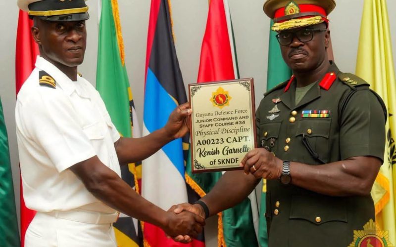 Capt. Garnette Successfully Completes Junior Command and Staff Course, wins  Physical Discipline Award
