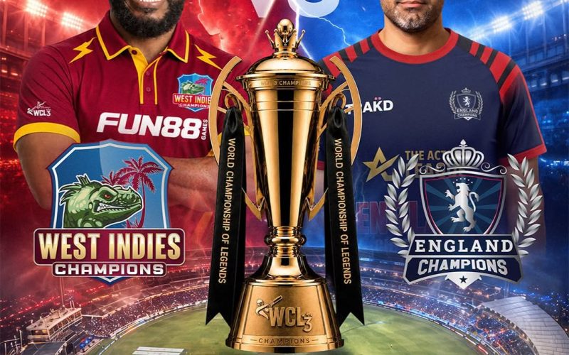Cricket :World Championship of Legends Season 3 Grand Finale: West Indies Champions to Face England Champions in Sharjah
