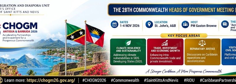 Saint Kitts and Nevis Expected to Participate as Antigua and Barbuda Prepares to Host Historic 28th Commonwealth Heads of Government Meeting (