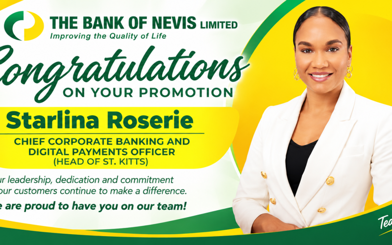 The Bank of Nevis Congratulates Starlina Roserie on Promotion to Chief Corporate Banking and Digital Payments Officer