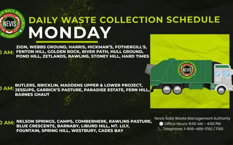 Nevis Solid Waste Management Authority Waste Collection Schedule