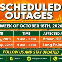 NEVLEC Announces Scheduled Power Outages for Brown Hill and Long Point