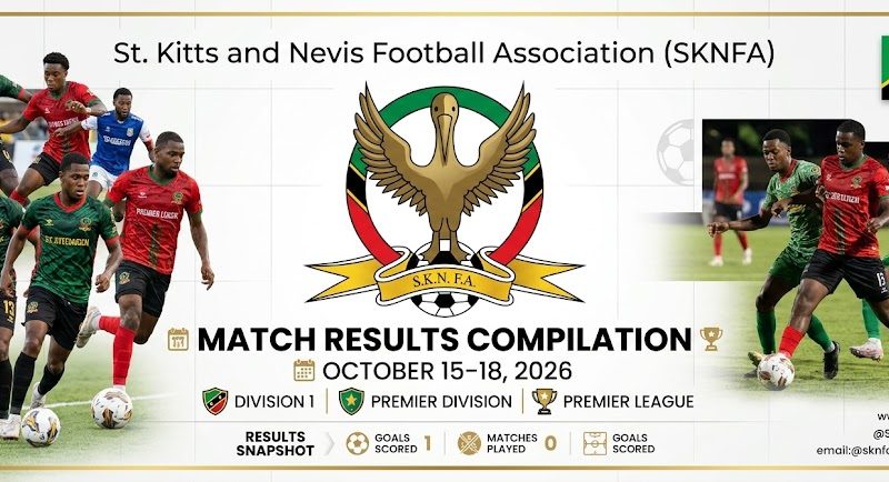 St Kitts and Nevis Football  Association (SKNFA) Match Results  Compilation : October  15–18, 2026
