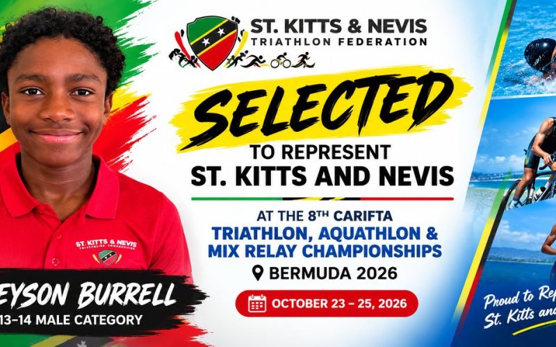 Greyson Burrell Selected for Third CARIFTA  Appearance to Represent St Kitts and Nevis at Bermuda Championships